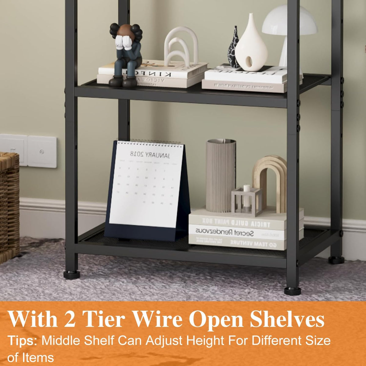 14 Inch to 42 Inch Small Corner TV Stand for Bedroom With 3 Tiers Storage Shelves, Floor Universal Television Stand With Mount For 40 Inch 32 Inch TV,Brown TV Table Shelf With Adjustable Feet, Sturdy
