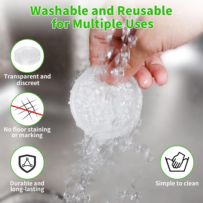 2" Clear Rubber Caster Cups-12PCS Furniture Coasters