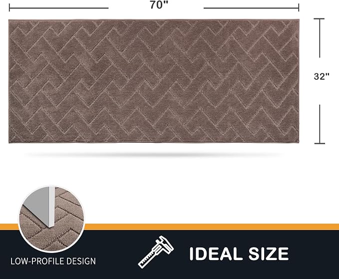 PURRUGS Dirt Trapping Door Mat 32" x 70", Non-Slip Machine Washable Entry Rug