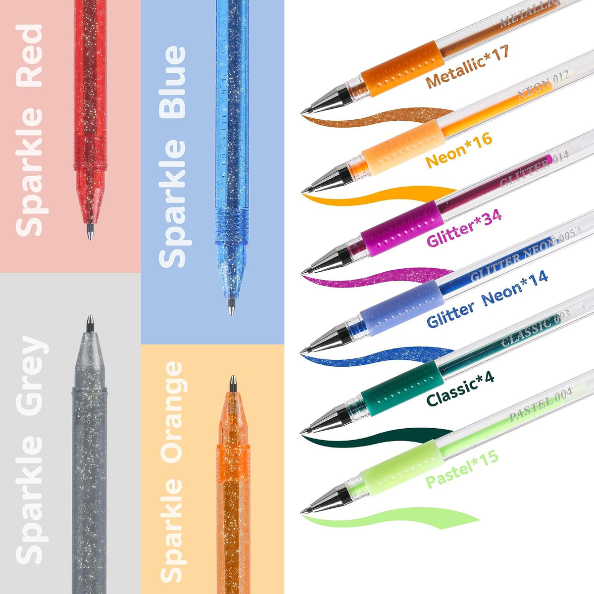 202 Pack Gel Pen For Adults Coloring Books, Fine Tip Gel Pen