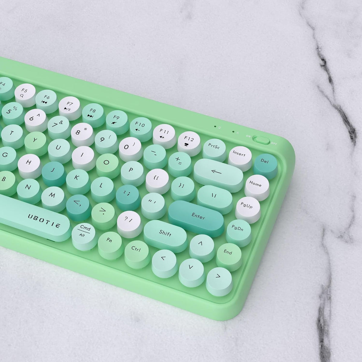 UBOTIE Portable Bluetooth Colorful Keyboards (Green-Colorful)