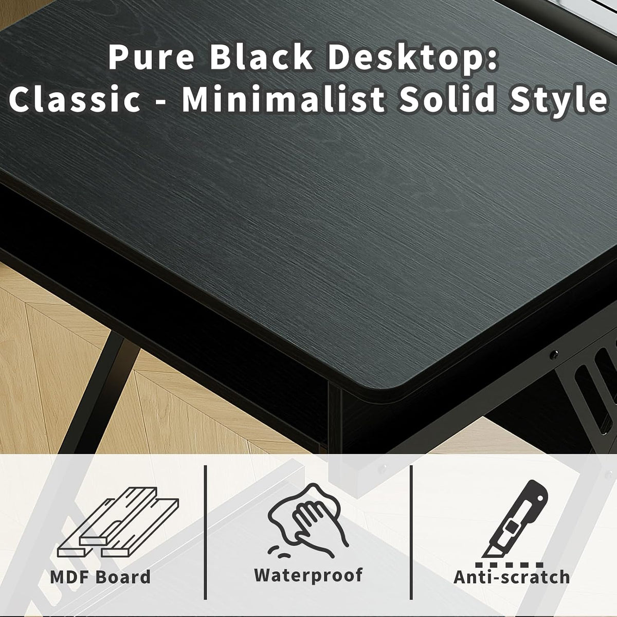 Zenira 24-Inch Small Computer Desk, Z Shape Laptop Desk Cart on Wheels