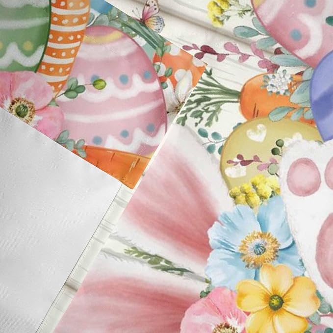 Happy Easter Curtain Valances for Windows, Kitchen Valance Window Treatment