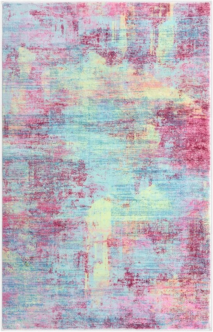 IOHOUZE Abstract Area Rug 4x6 Ft Washable Rugs