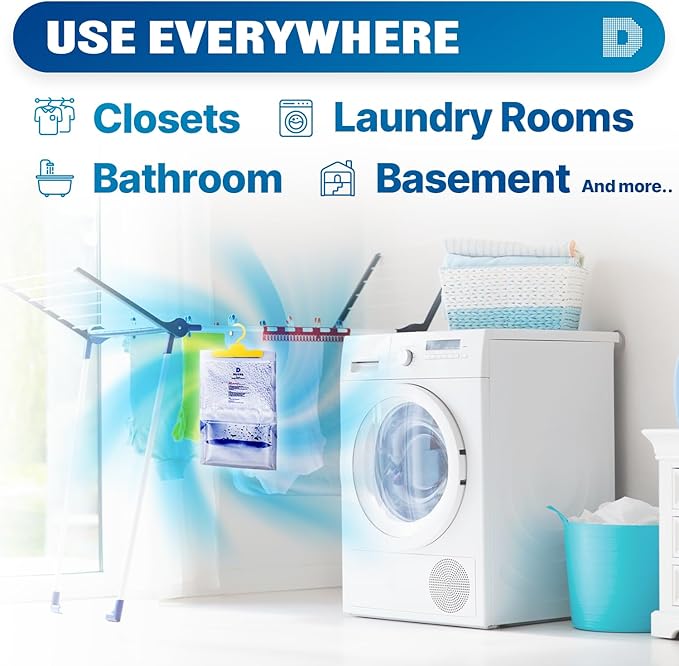 Dry & Dry 5 Packs [Net 14.1 Oz/Pack] Moisture Absorbers for Home, Basement & Bedroom - Small Dehumidifiers
