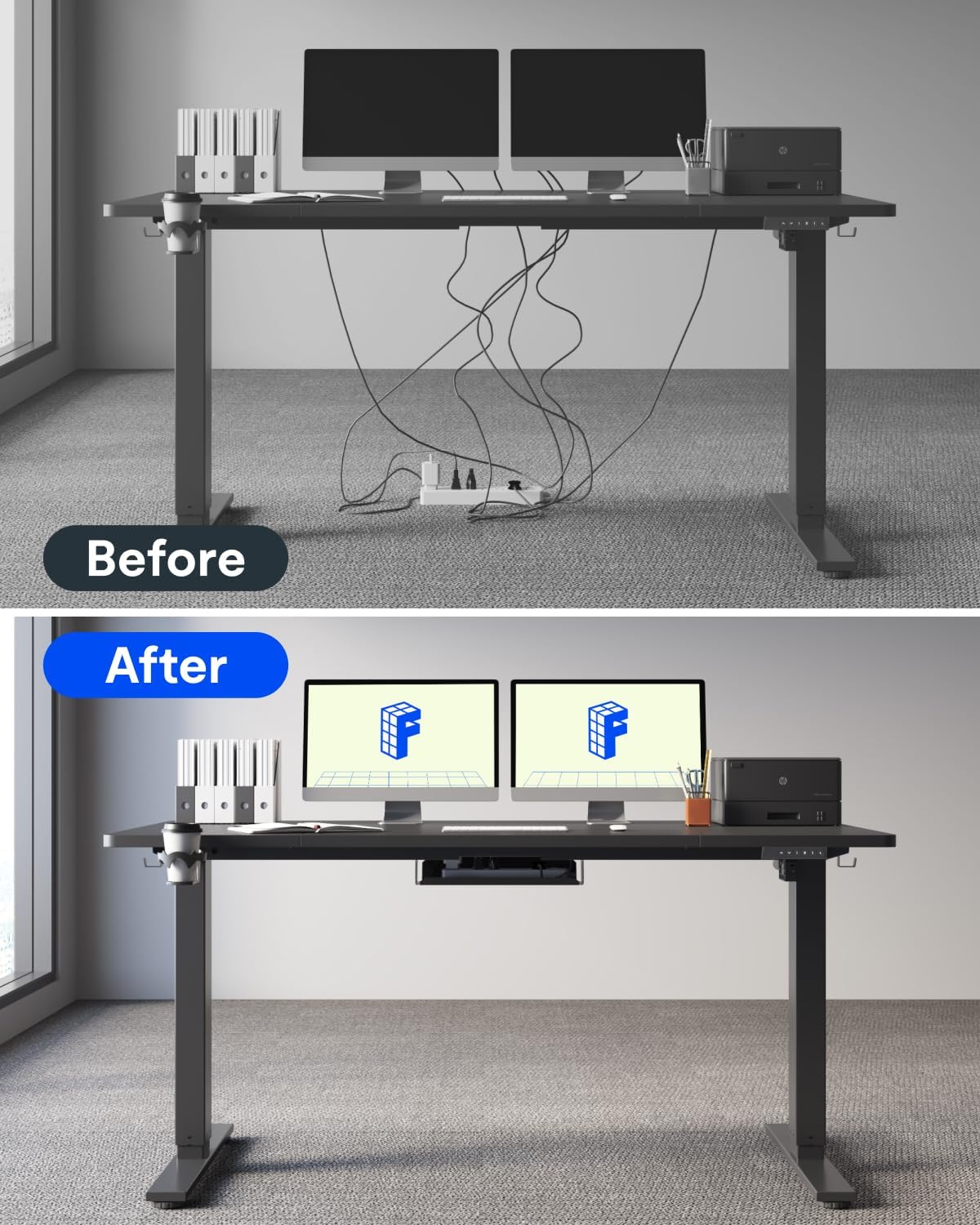 FLEXISPOT 79"x32" Height Adjustable Commercial Office Standing Desk