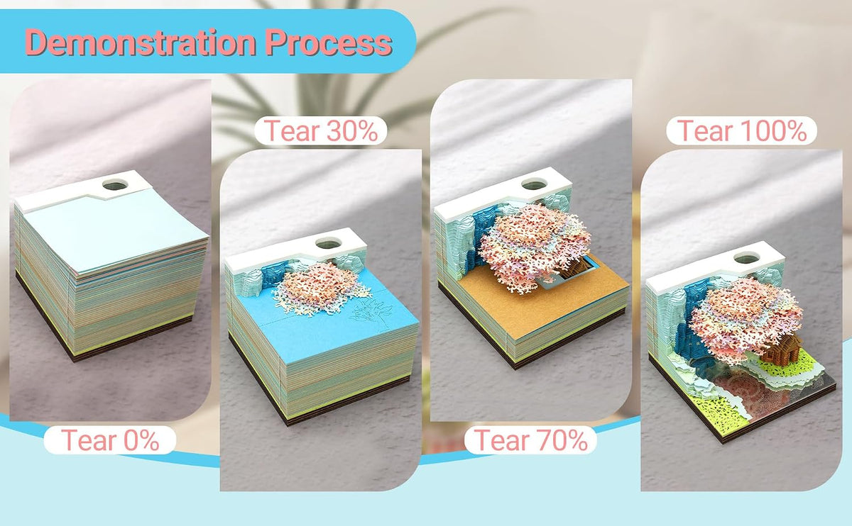 3D Memo Pad Time Piece Calendar 2026 3D Weekly Calendar Notepad