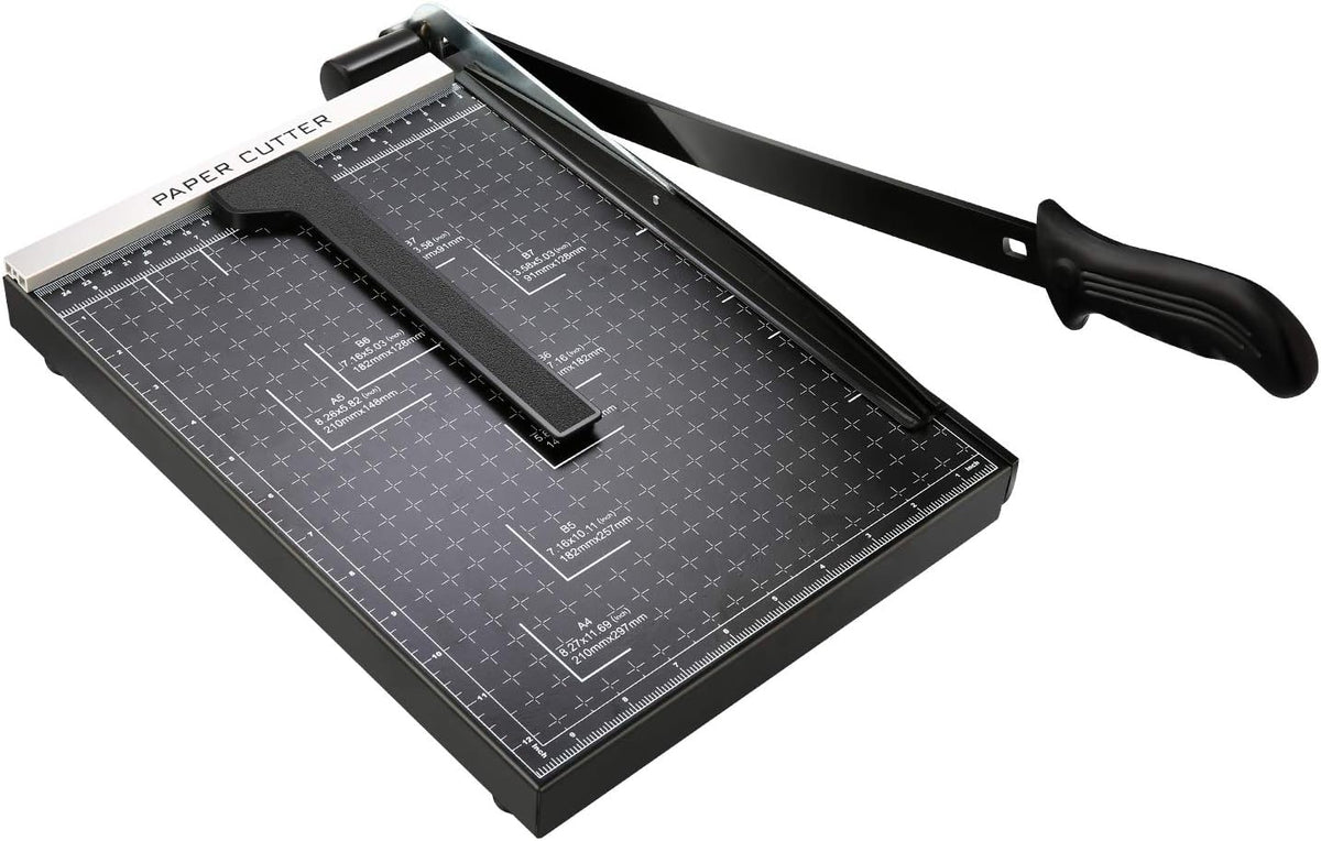 Paper Trimmer, 12" Metal Base A4 Paper Cutter Guillotine for Home Office, 10 Sheet Capacity