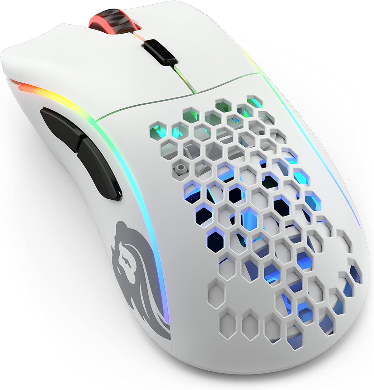 GLORIOUS Model D- (Minus) Wireless Gaming Mouse - 67g Superlight Honeycomb Design, RGB, Ergonomic, Lag Free 2.4GHz Wireless, Up to 71 Hours Battery - Matte White