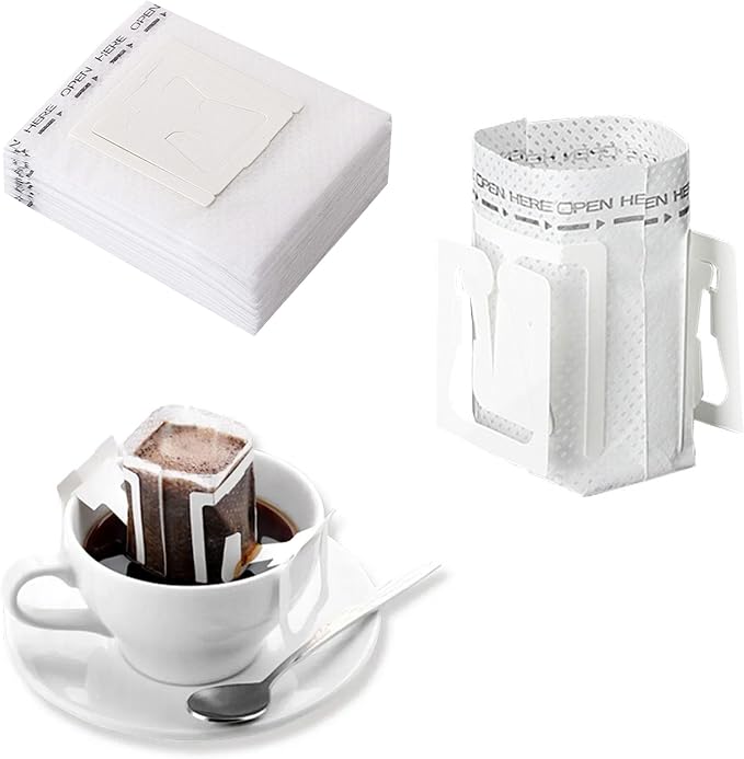 SZLYTYUN 50PCS Portable Coffee Filter Paper Hanging Ear Drip Coffee Single
