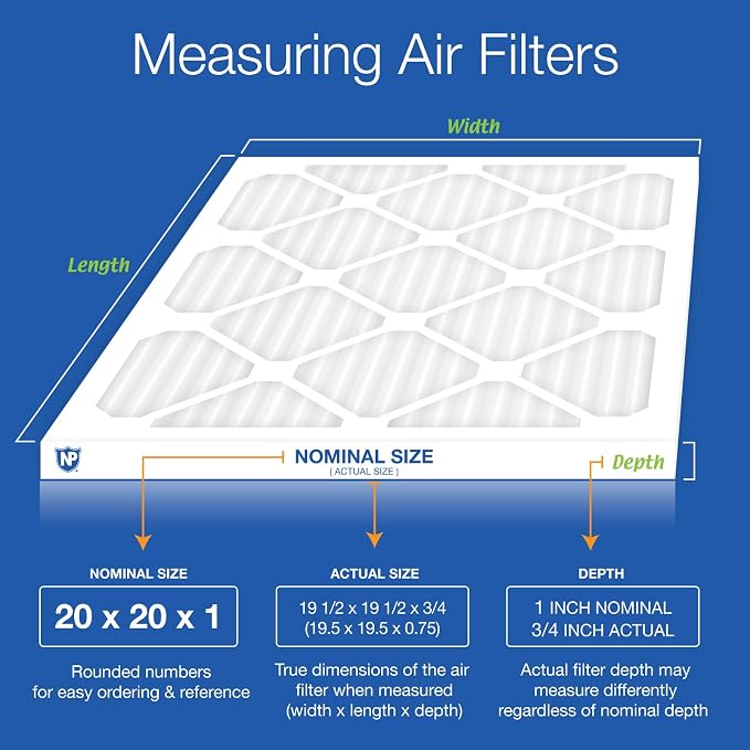 Nordic Pure 20x20x1 Pleated Air Filters MERV 14 Plus Carbon 6 Pack