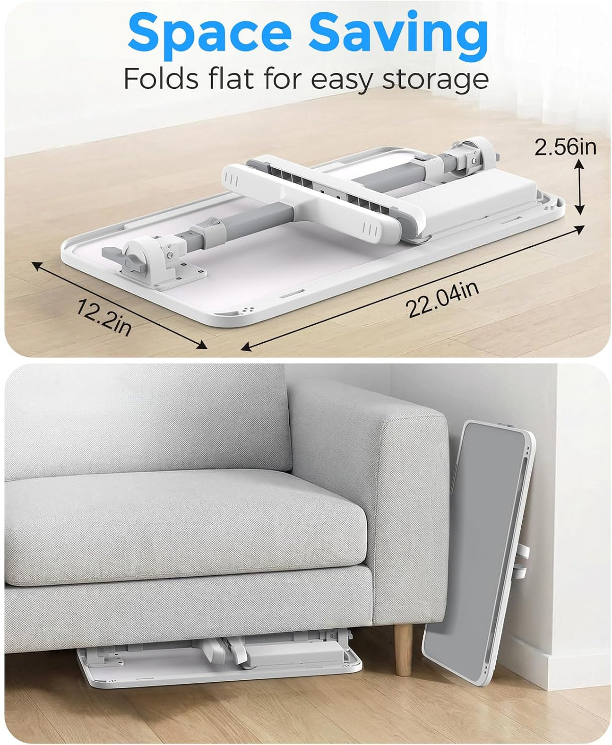 HETTHI Bed Laptop Table Adjustable Foldable Laptop Stand 22.04×12.2in Gray