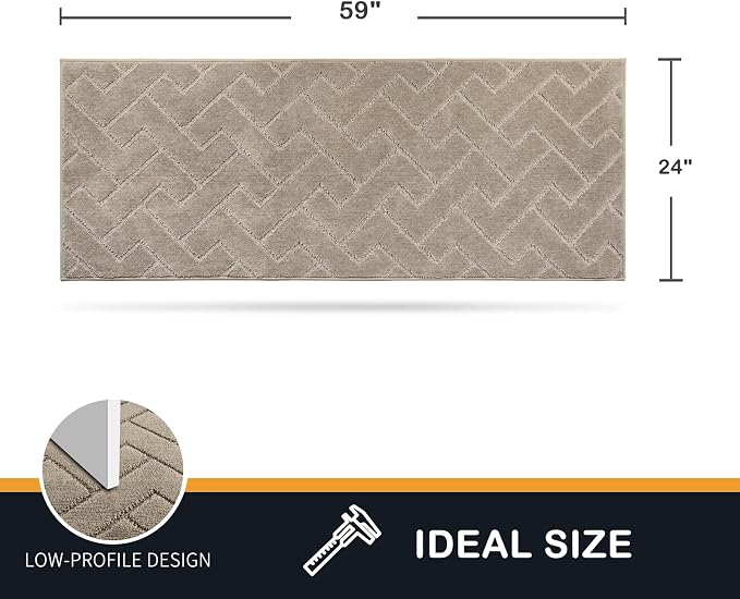 PURRUGS Dirt Trapping Door Mat 24" x 59", Non-Slip Machine Washable Entry Rug