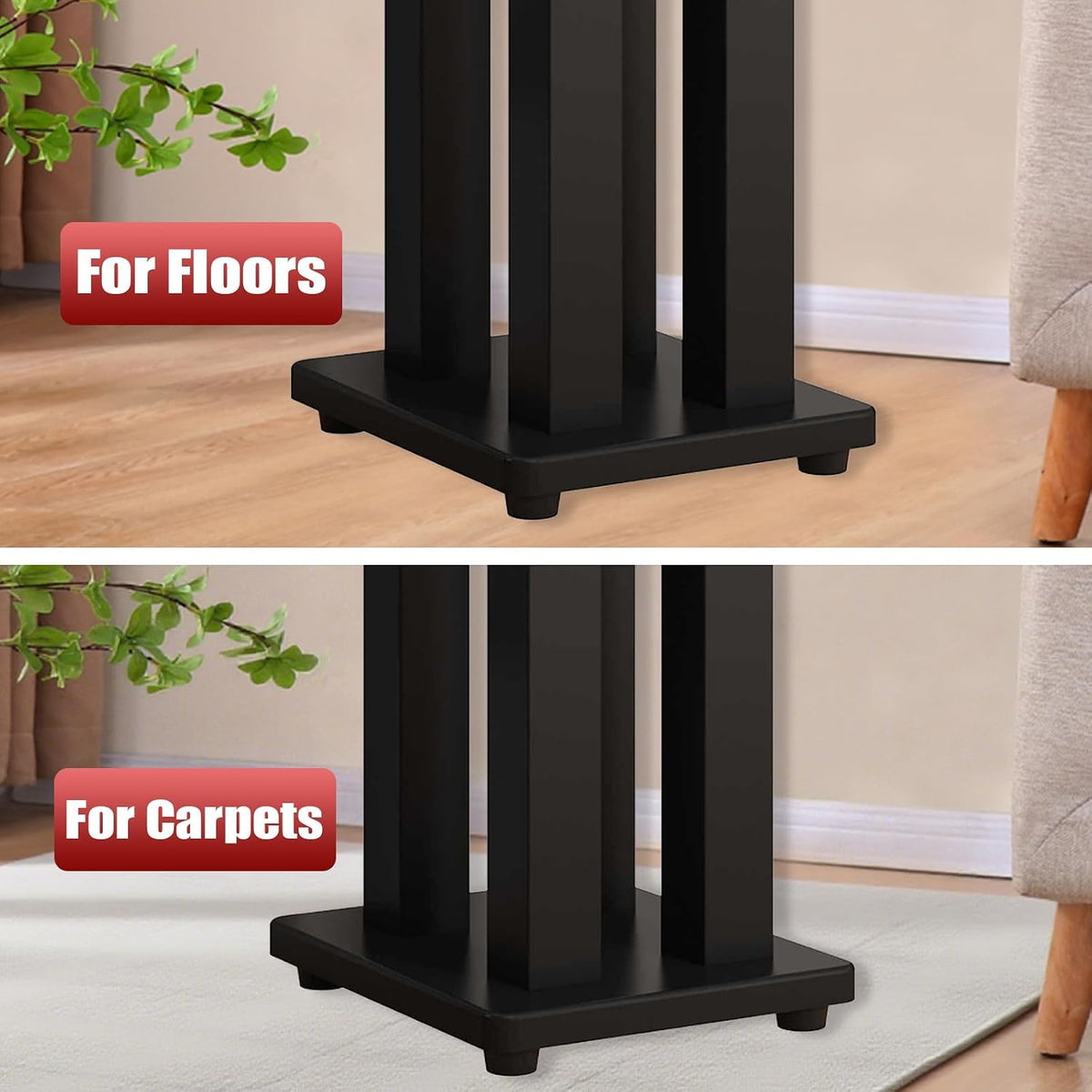 29 Inch Spring Isolation Speaker Stands, Heavy Duty 110lbs Pair