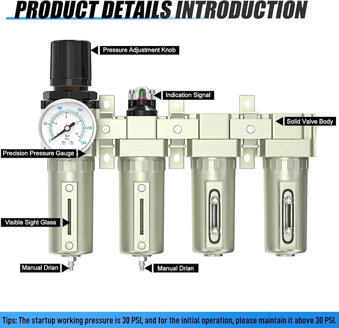 4 Stage Heavy Duty Industrial Grade 3/4" NPT Air Drying System