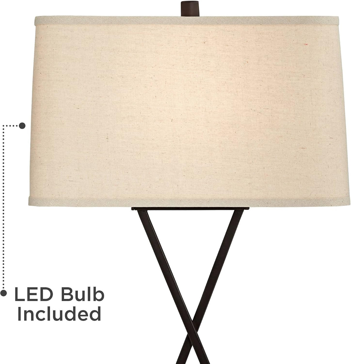 Megan 26.5" Tall Table Lamps Set of 2 LED Bulbs USB Ports A+C Charging