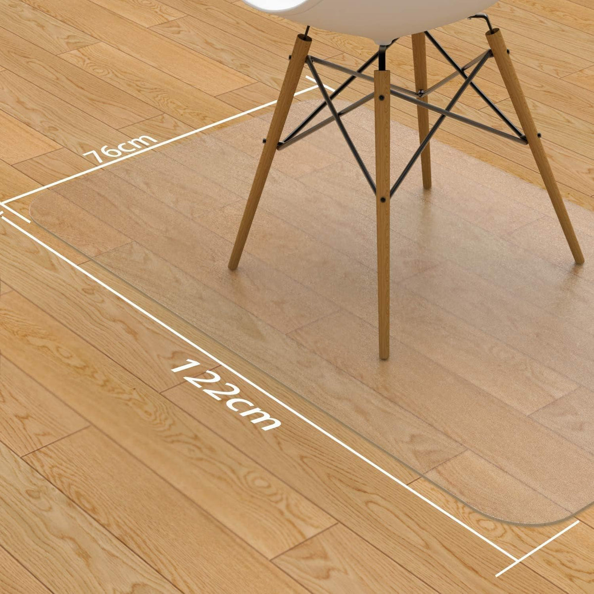 NATRKE Clear Chair Mat for Hardwood Floor, 30" × 48" Office Chair Mat Transparent Floor Mat with Non-Slip Frosted Back, Heavy Duty PVC Protector Mat for Home, Office & Tile Floors