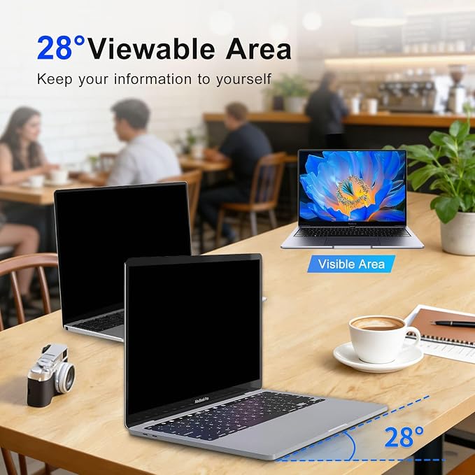 2Pack Magnetic 14 Inch Laptop Privacy Screen 16:9 Aspect Ratio, Removable