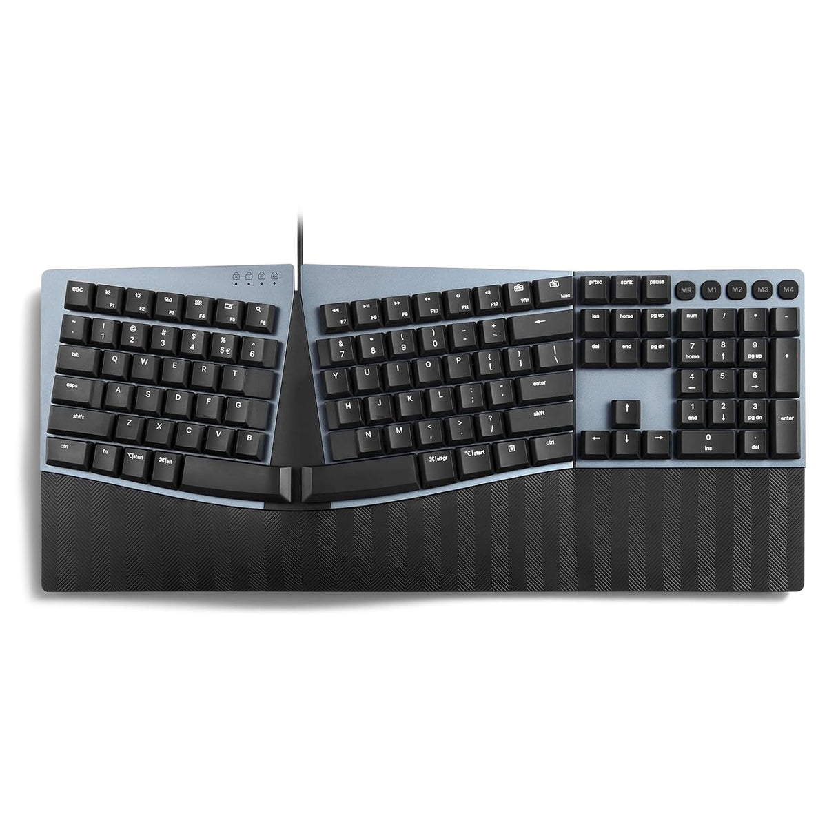 Perixx PERIBOARD-535BR [Firmware Updated] Wired Ergonomic Mechanical Keyboard - Full-Size - Low-Profile Brown Tactile Switches - NKRO Anti-Ghosting - Compatible with Windows and macOS