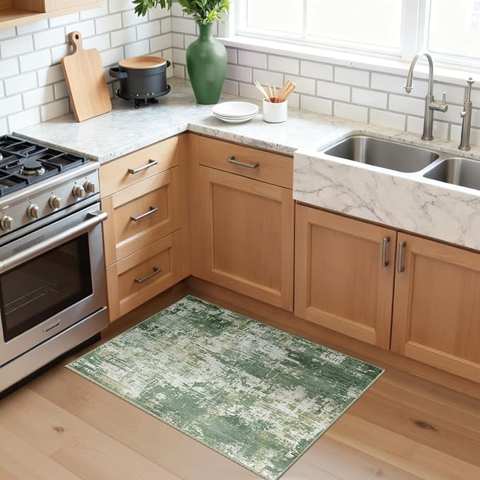 RELEANY Washable Area Rugs 2'x3' Non-Slip Modern Abstract Soft