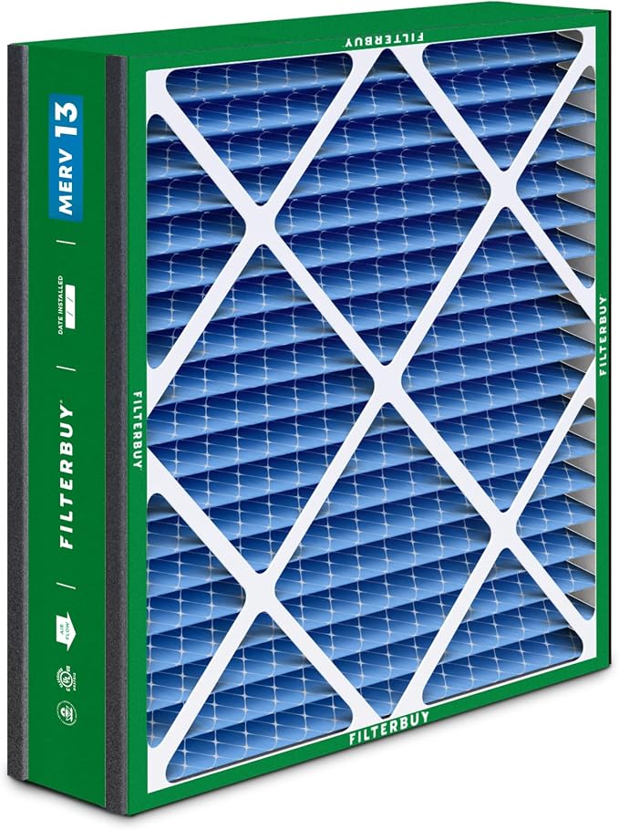 Filterbuy 20x20x5 Air Filter MERV 13 Optimal Smoke & Allergy Defense,