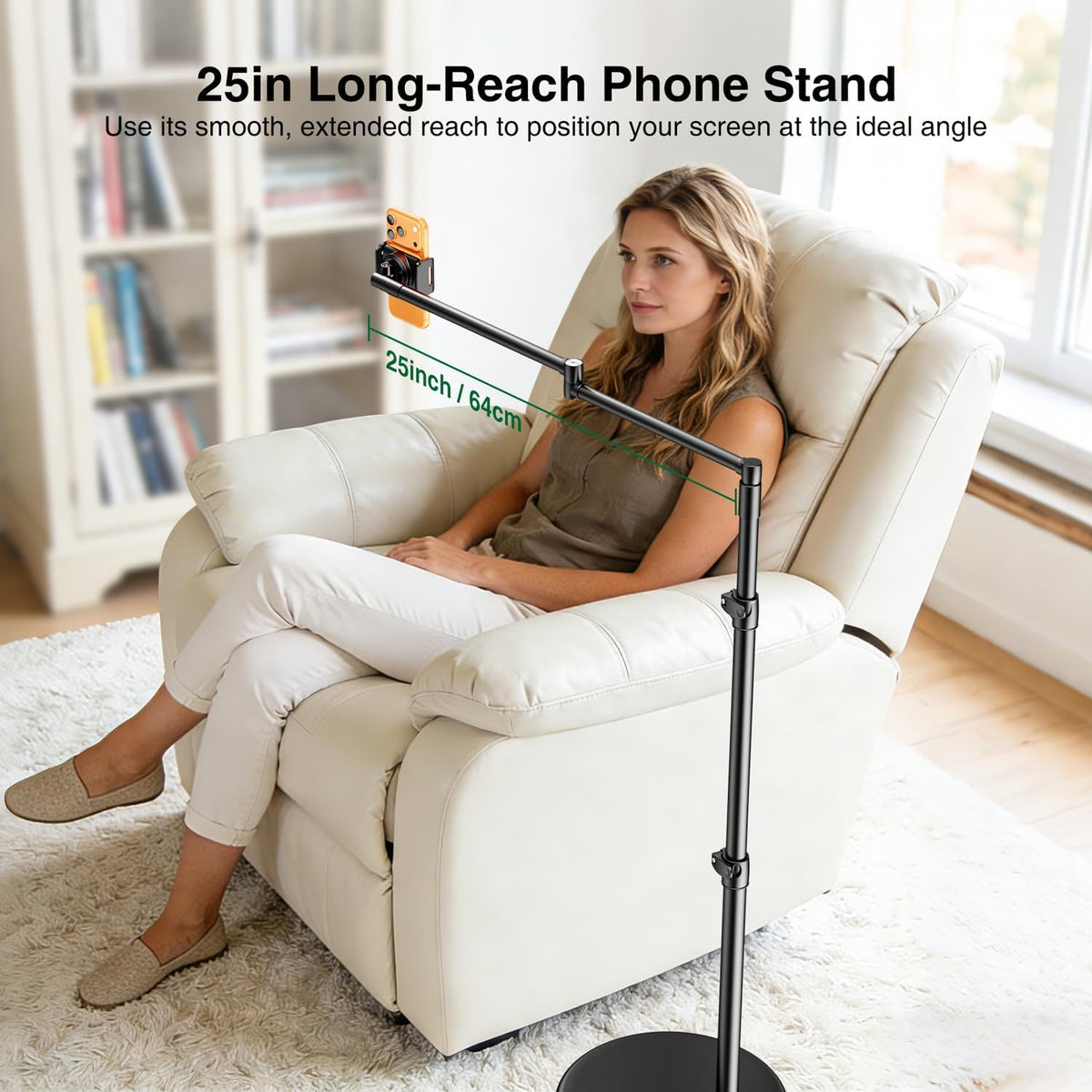 elitehood Floor Phone Holder Stand for Bed and Overhead Video Recording