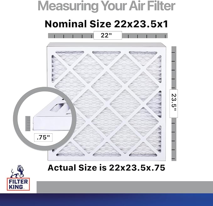 Filter King 22x23.5x1 Air Filter | 4-PACK | Carbon MERV 8 HVAC Pleated A/C