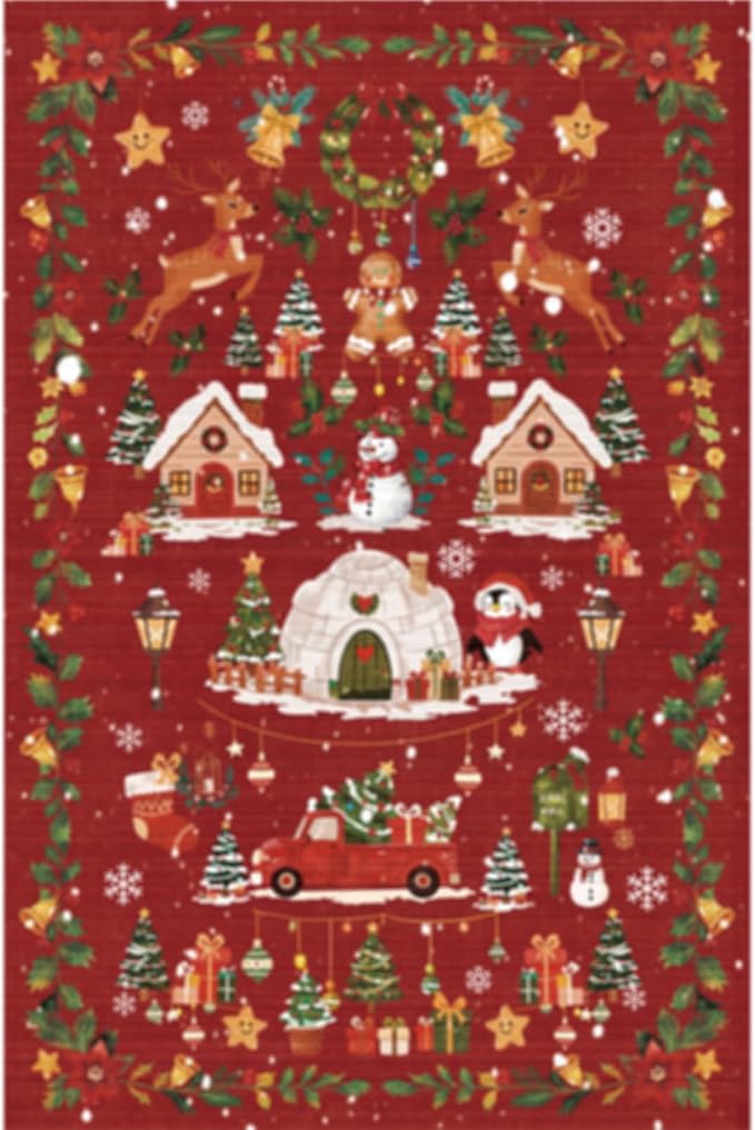 Christmas Runner Rug 2x5 for Hallway