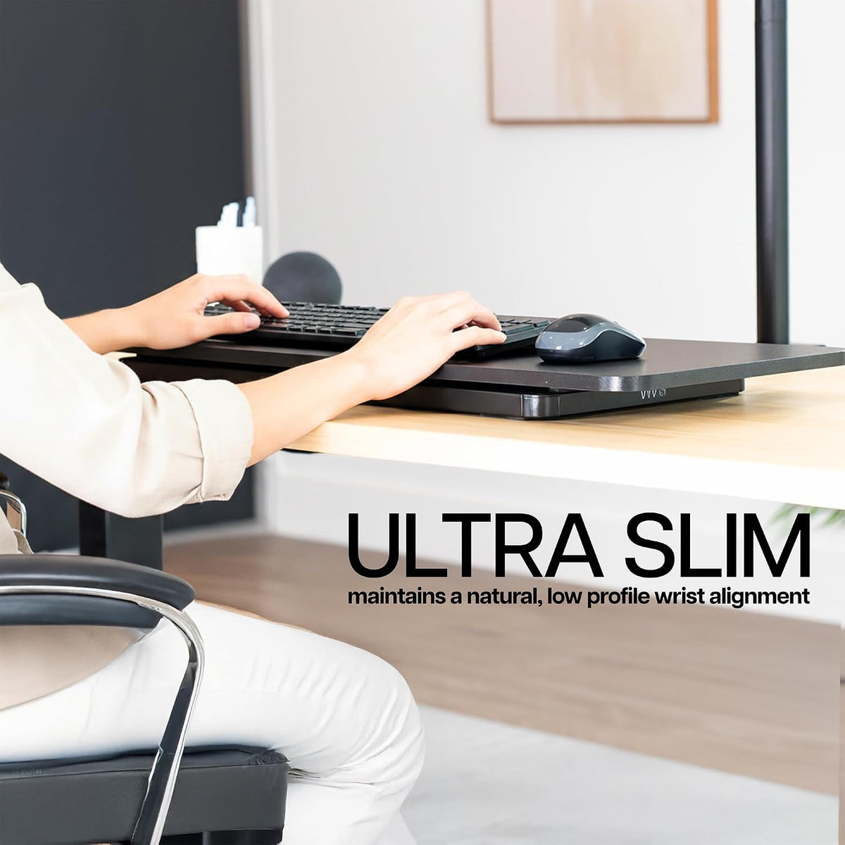 VIVO Black 30 in Single Top Keyboard and Mouse Riser, DESK-V030A