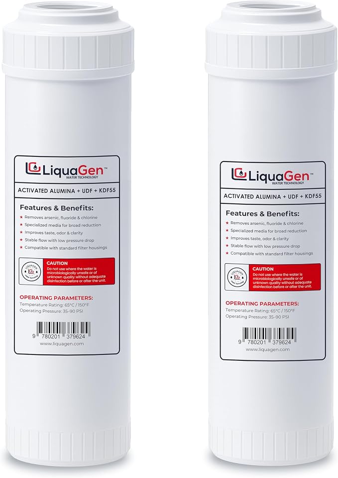 LiquaGen Activated Alumina + Carbon + KDF-55 Replacement Water Filter Cartridge
