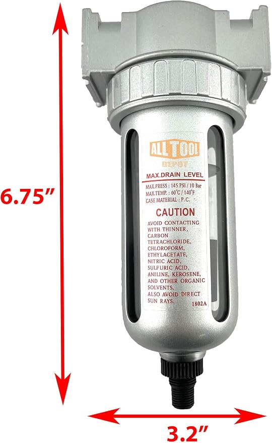 1/2" NPT MID FLOW Particulate Filter/Water Trap