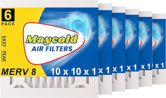 Maycold MERV 8 10x10x1 Furnace Air Filters, Pleated HVAC AC Filters – Actual