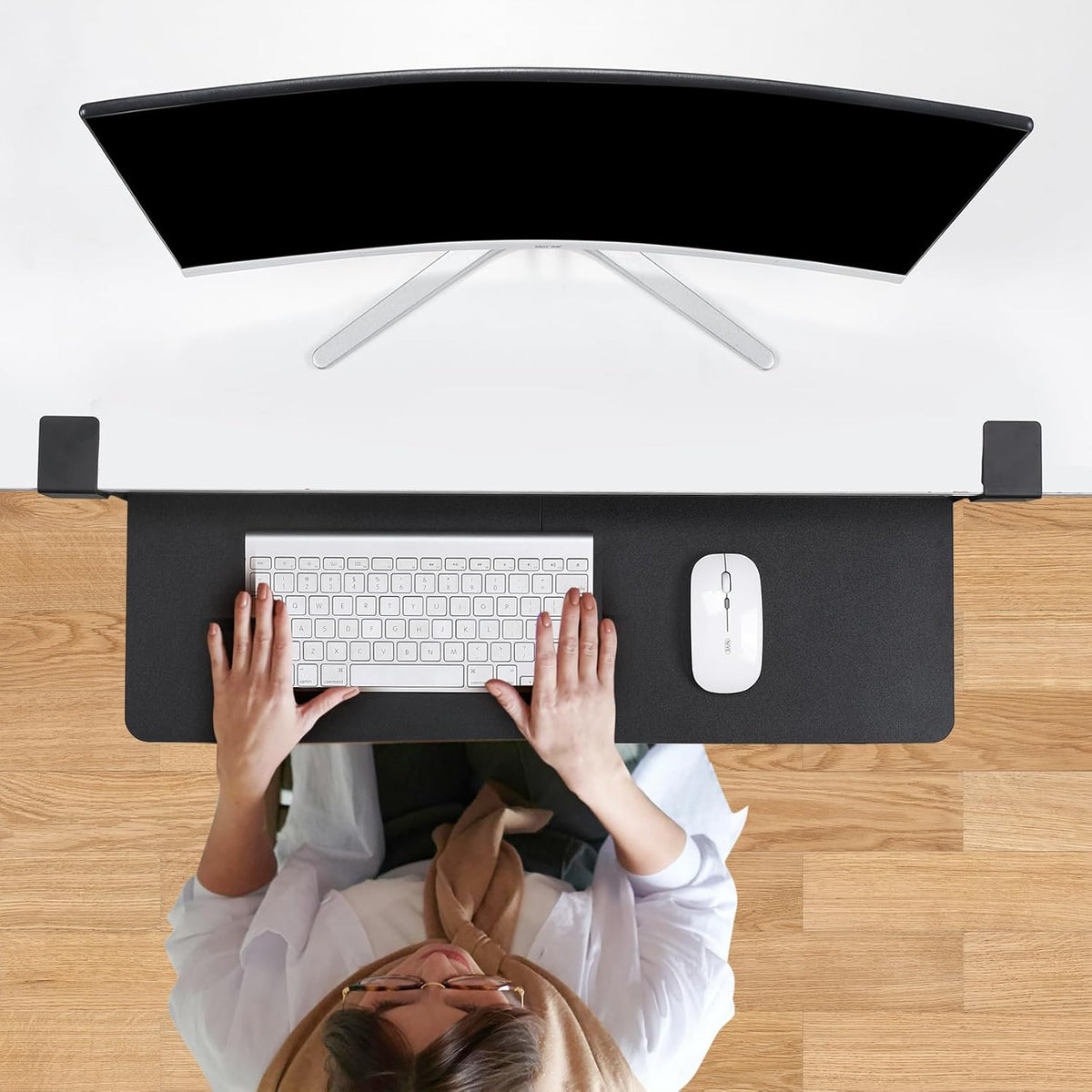 Keyboard Tray Under Desk, 26.77" X 11.81", Black