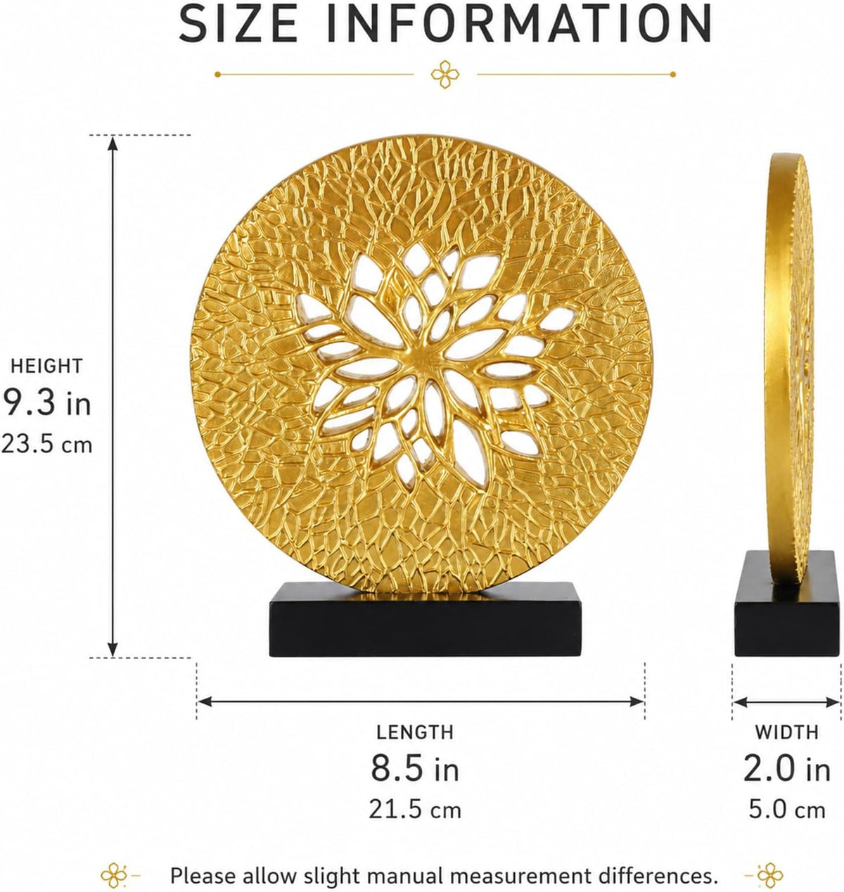 Tree of Life Decorative Sculpture, Round Openwork Tabletop Decor for Cabinet Top, Shelf, Mantel, Console Table, TV Stand and Living Room Home Decor