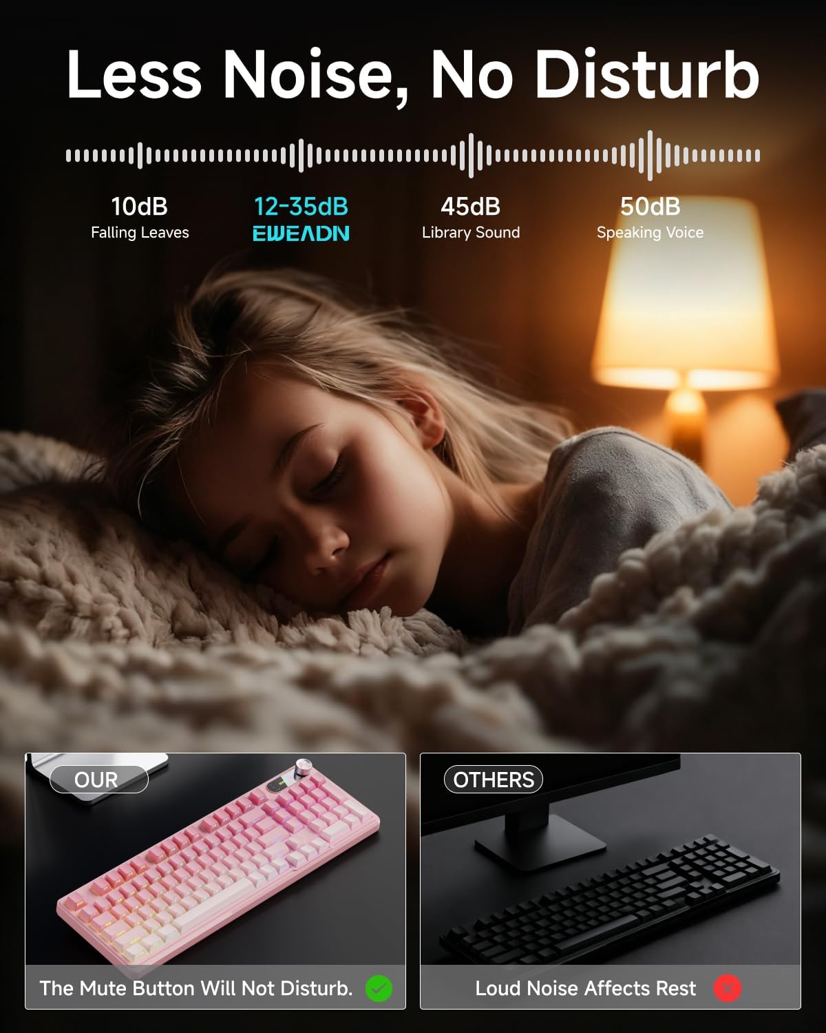 Wired Creamy Keyboard with Number Pad, Knob, RGB Backlit-Gradient Pink