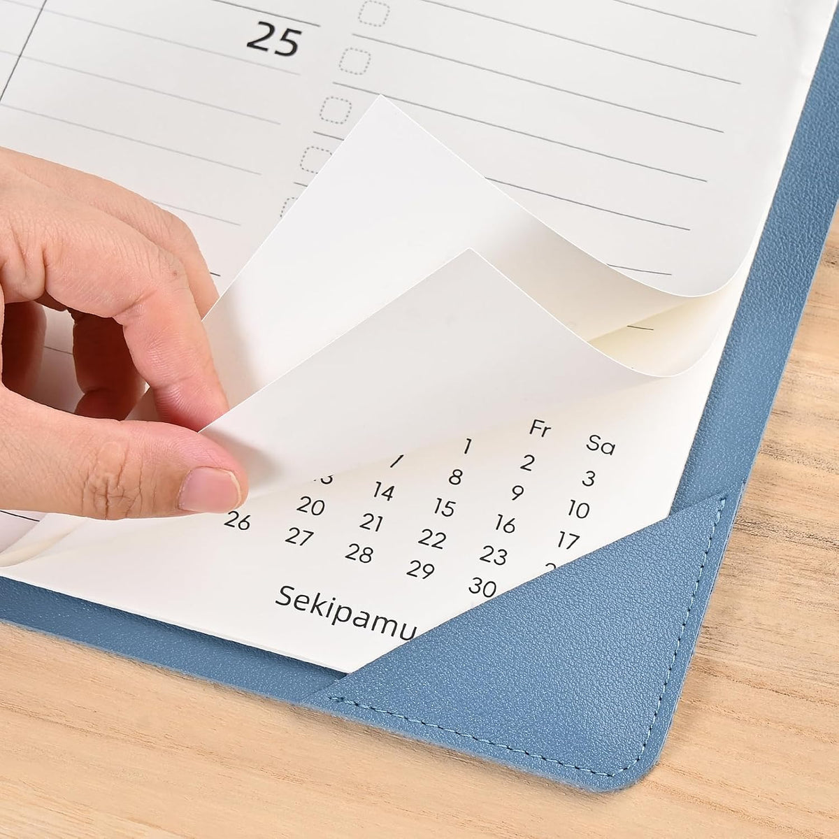 Desk Calendar 2027-2028 with Desktop Mat – January 2027 to June 2028 Desk Calendar Large 22x17 inch, Monthly Big Desktop Calendar for Home Office School (Blue)