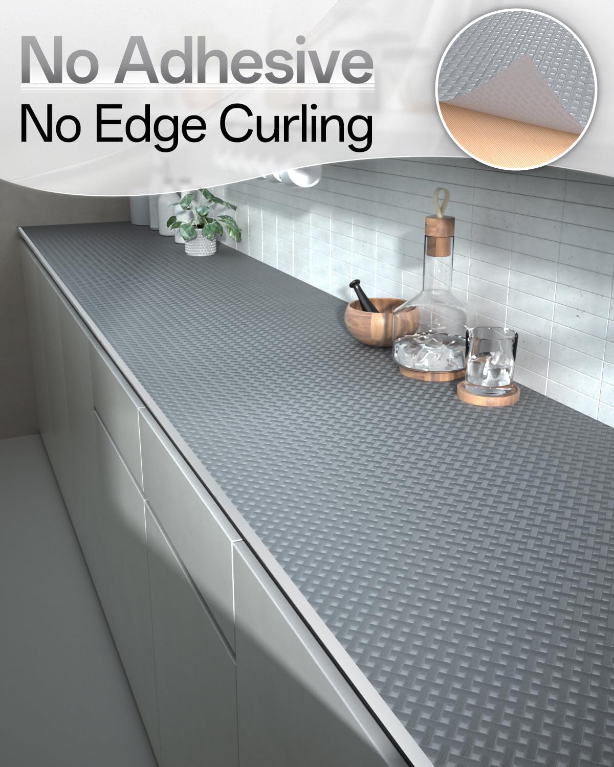 GTJ Shelf and Drawer Liner for Kitchen Cabinet Non-Adhesive Non Slip