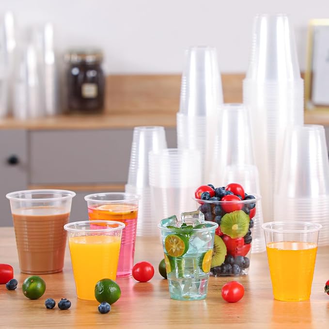 Lamosi 1000 Pack 12 oz Clear Plastic Cups, 12 Ounce Disposable Drinking Cups |