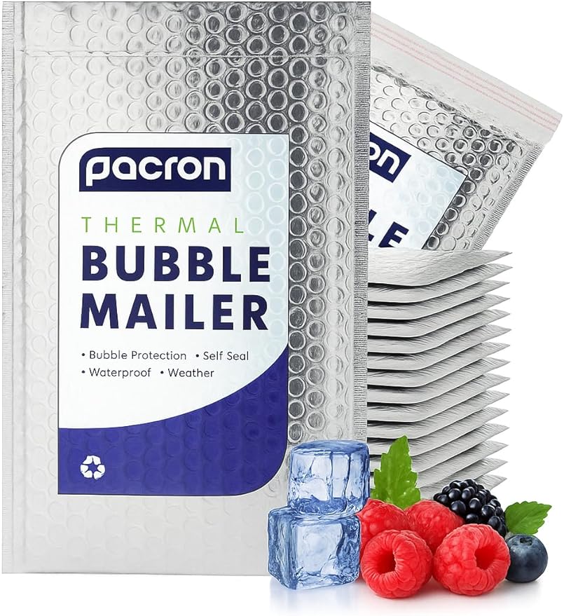 500-Pack Insulated Silver Thermal Bubble Mailers 6.5 x 11 - Waterproof Metallic Foil Self-Sealing Padded Envelopes for Cold Shipping, Perishables, Food, Cosmetics, Pharmaceuticals
