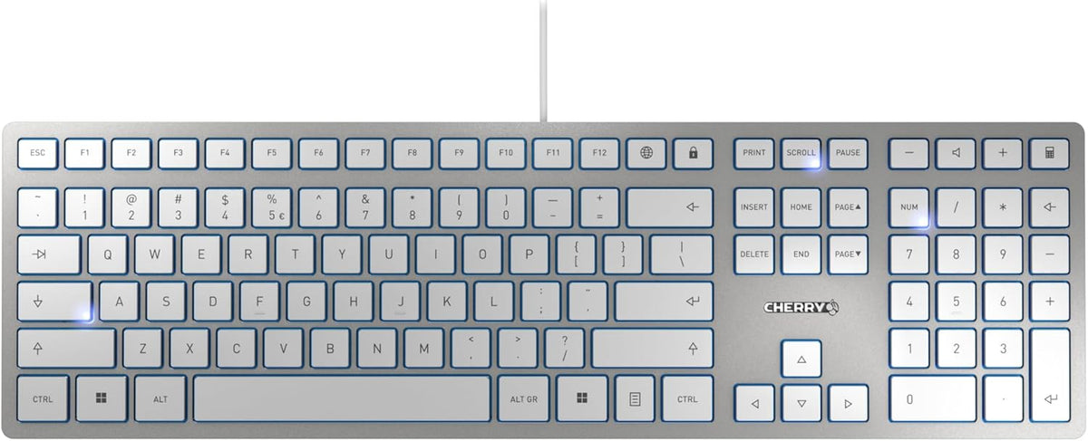 Cherry KC 6000 Slim Keyboard - USB Interface - English (US) - SX Keyswitch (White)