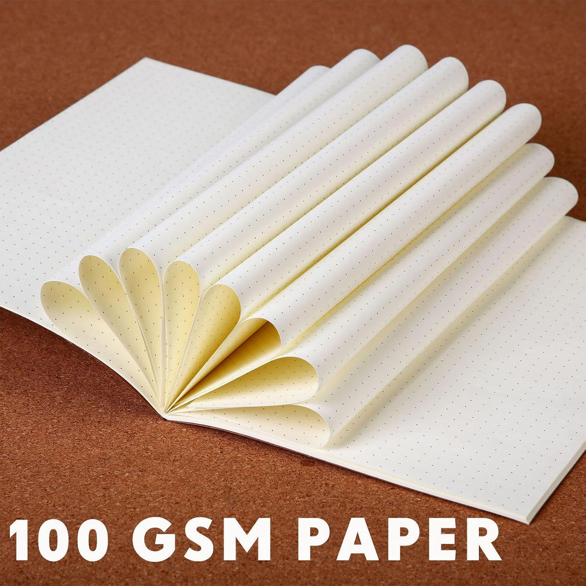 Mimorou 100 Pcs A5 Journals Notebooks Bulk,Brown,Dot