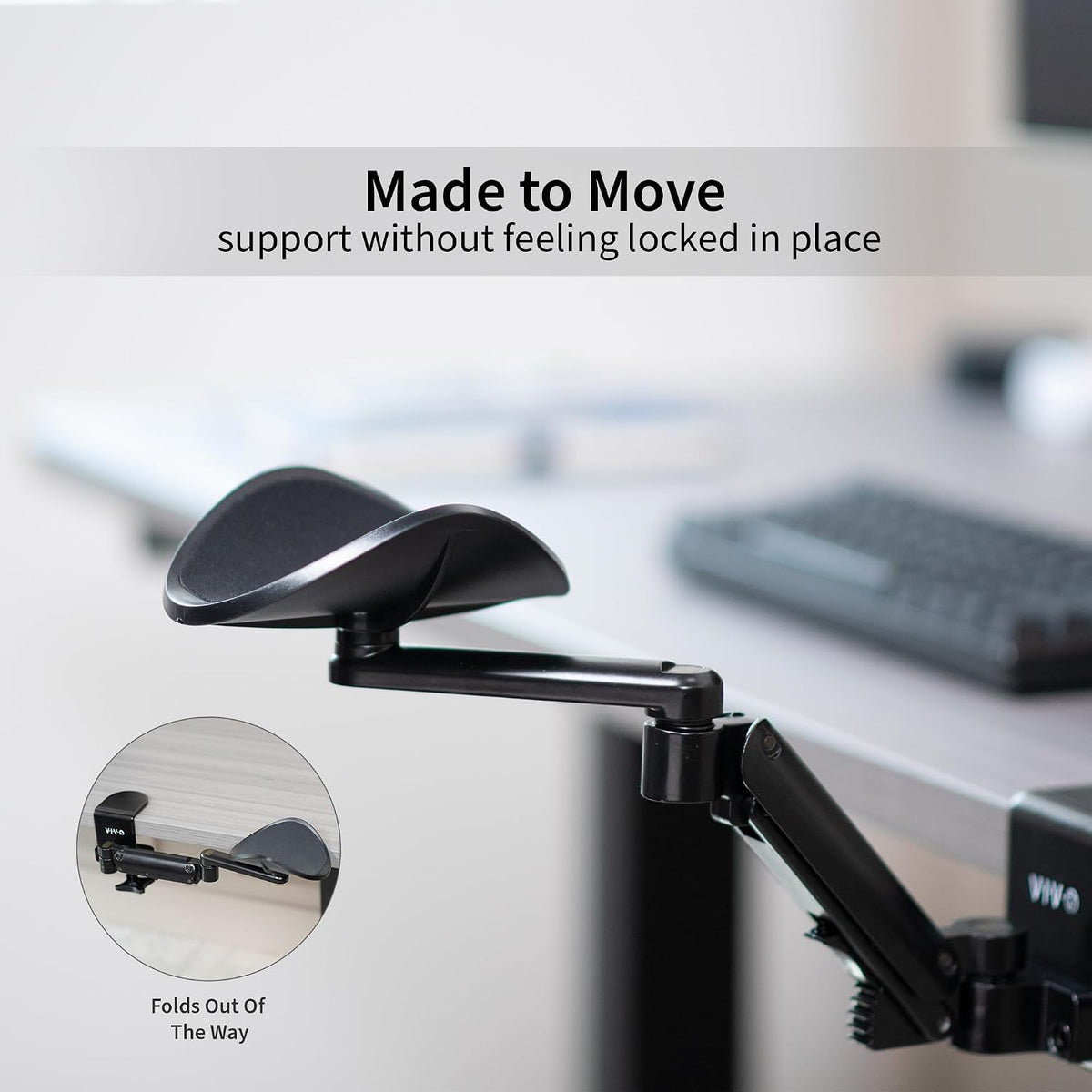 VIVO Clamp-on Adjustable Arm Rest, 360° Rotation