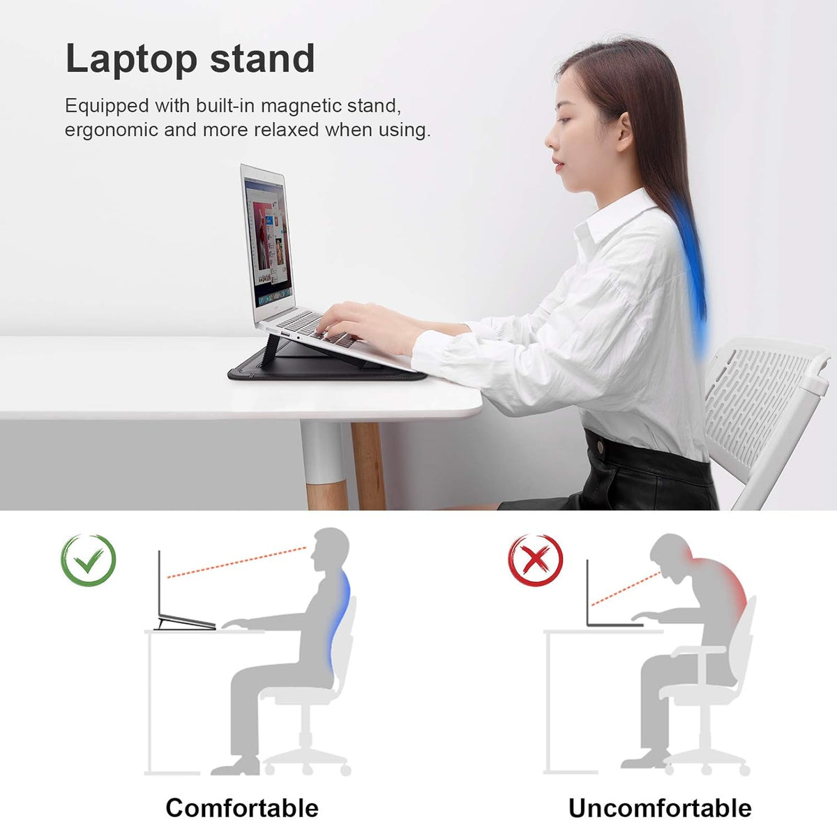 Nillkin 15.6 inch Laptop Sleeve with Stand (3-in-1), 2 Stand Modes, Black