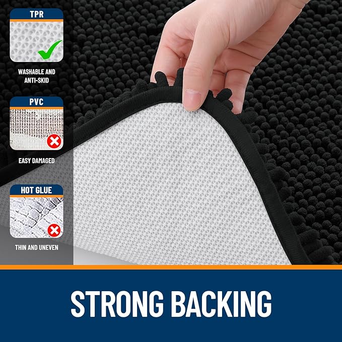 OLANLY Large Bathroom Rugs 44x32, Extra Soft Absorbent Chenille Bath Rugs