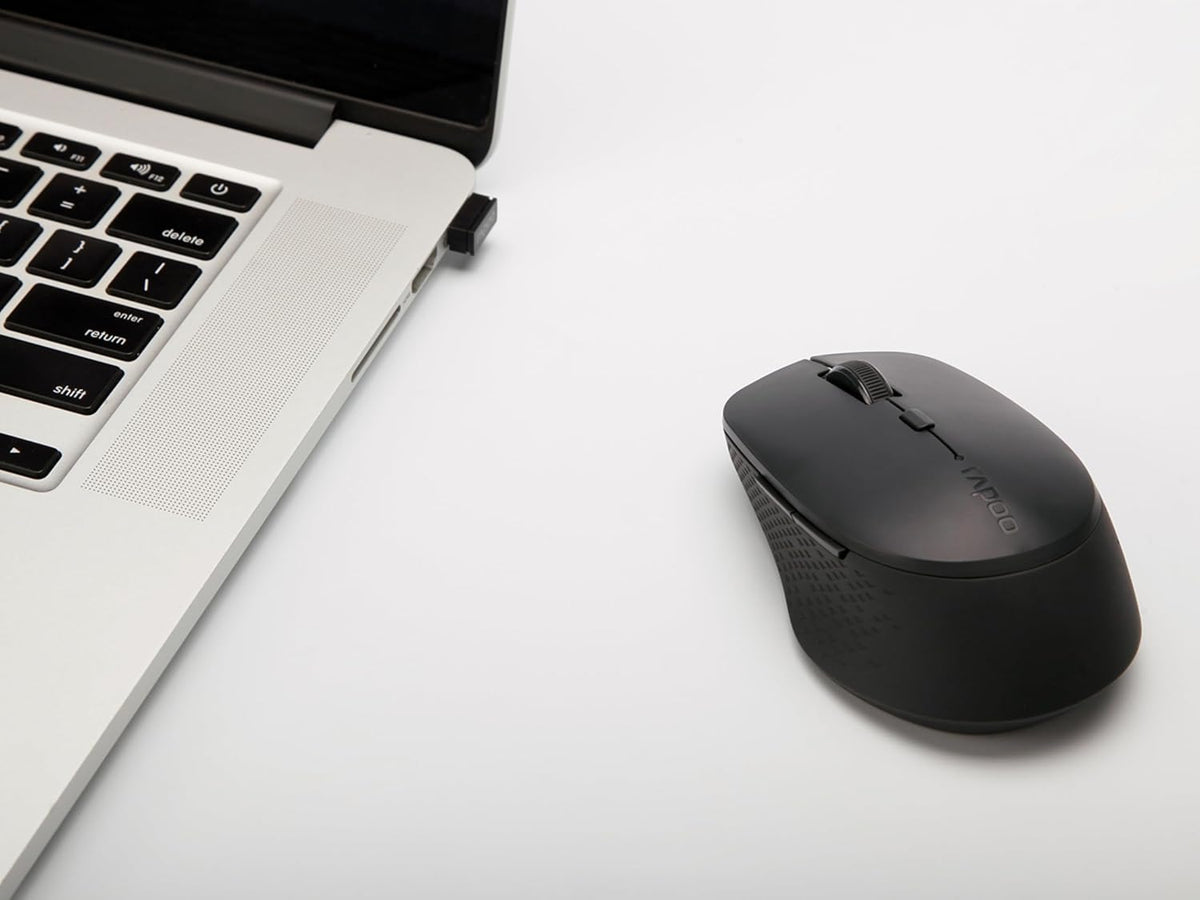 Rapoo Wireless Mouse, M300G Multi-Device Wireless Mouse, Computer USB Mouse, Portable Silent Mouse, Optical Mouse with 6 Buttons, 1AA Battery, 4 DPI Ergonomics Mouse for PC/Laptop/Office