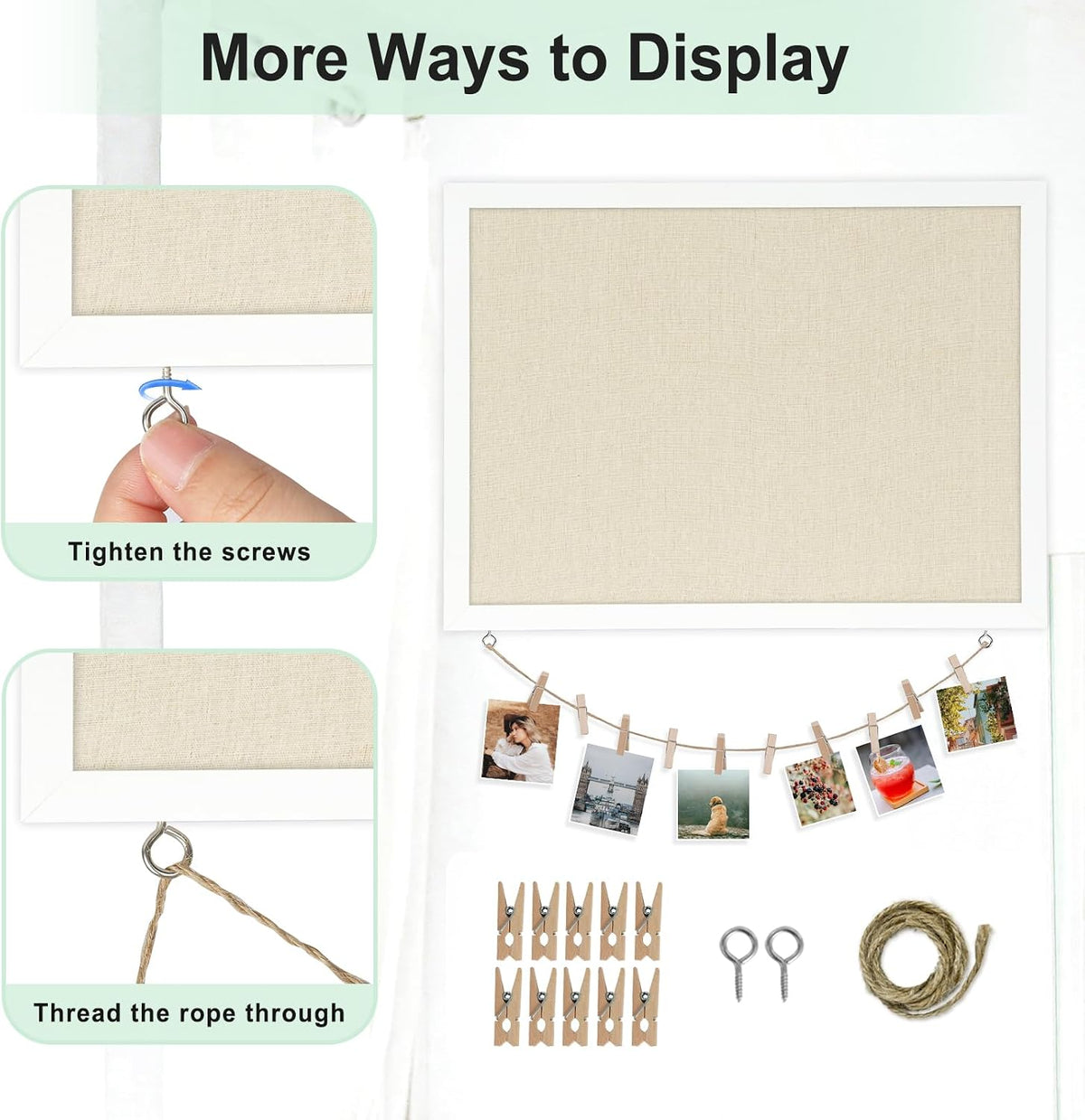 DOLLAR BOSS Double-Sided Bulletin Boards with Linen, 24"x18" Cork Board