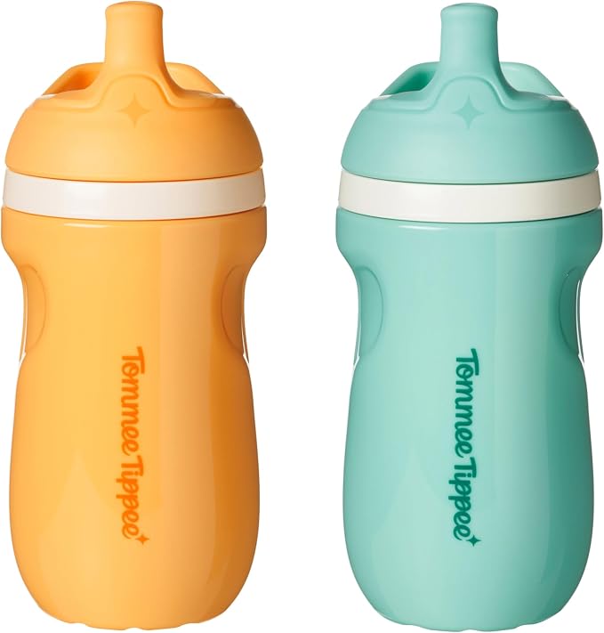 Tommee Tippee Toddler Sippy Cup, Sporty Spout, 1-3 Years, Insulated | Pack of 2