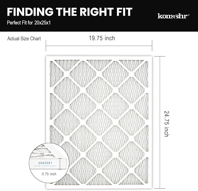 20x25x1 Air Filter MERV 8, HVAC/Furnace AC Filter Replacement, Dust