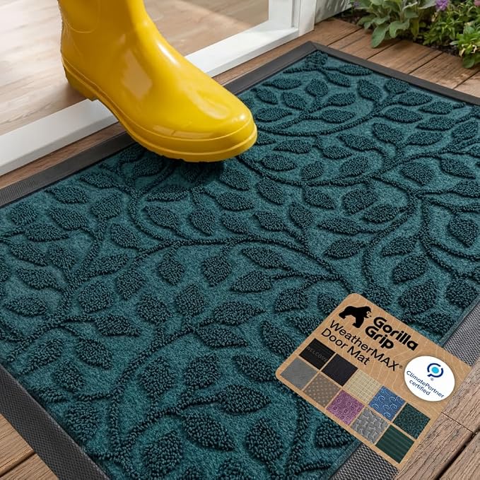 GORILLA GRIP 100% Waterproof All-Season WeatherMAX Doormat, US Designed Natural