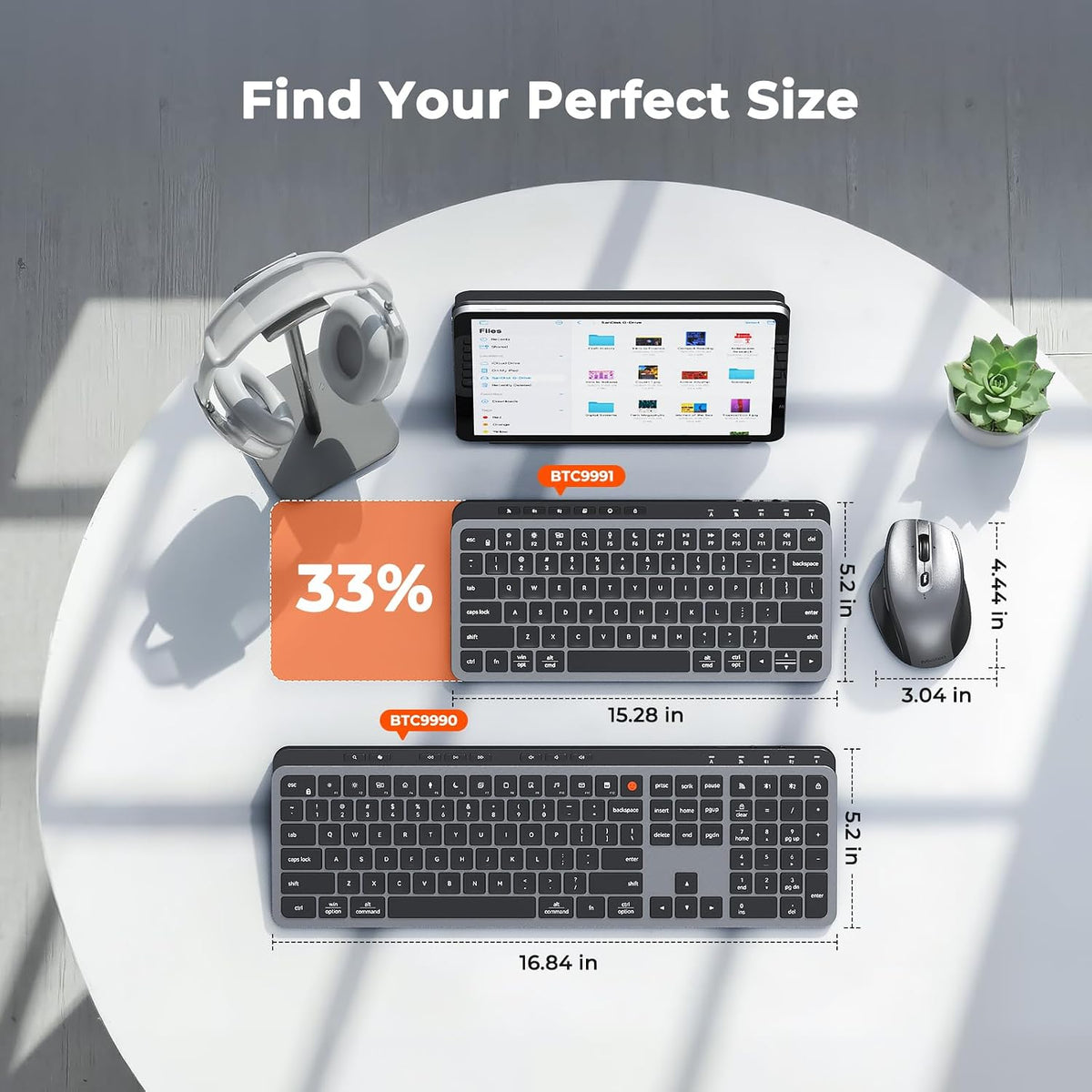MEETION Wireless Ergonomic Keyboard and Mouse, Split Curved Bluetooth & 2.4G Keyboard Mouse Set, Cushioned Palm Rest, Full-Size, 4-Level DPI Adjustable Mouse (Black)